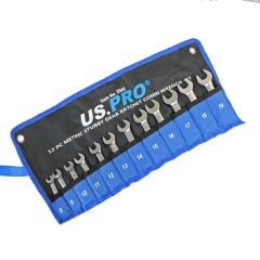 US PRO 12 PC METRIC STUBBY GEAR RATCHET COMBI WRENCH SET 2045 - Image 2
