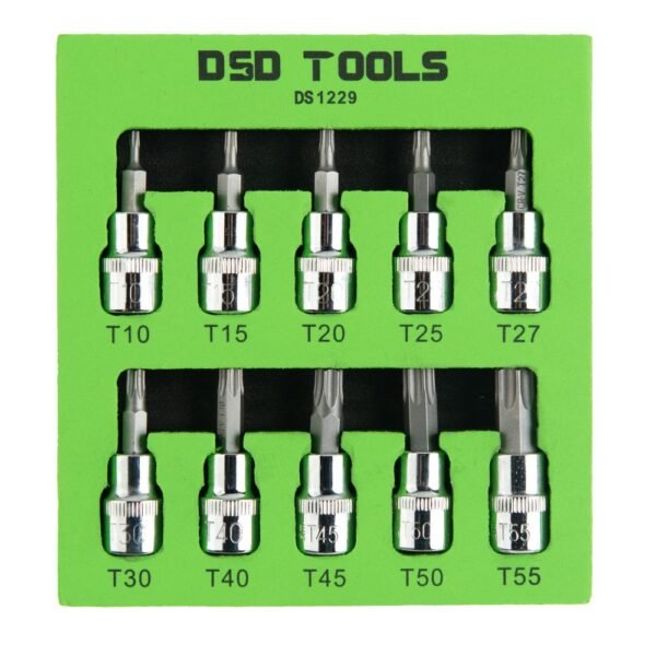 DSD TOOLS 10pc 3/8" DR Tamper Proof Torx Bit Sockets DS1229