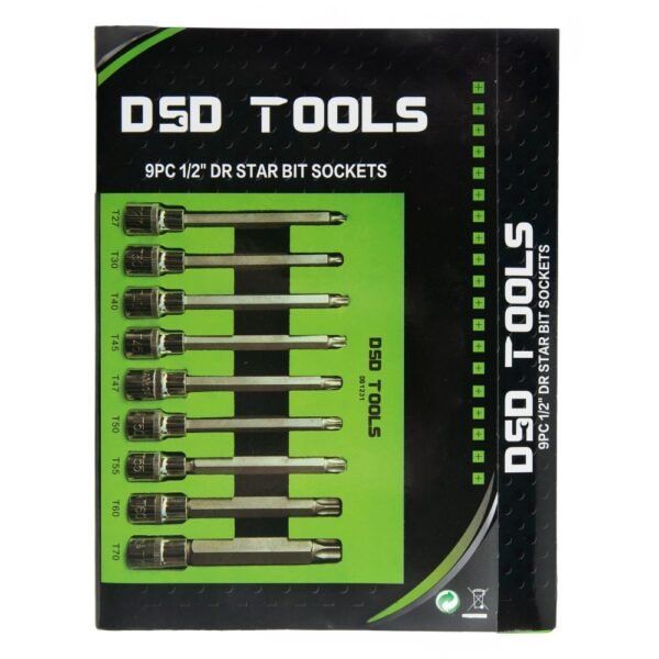 DSD TOOLS 9pc 1/2" DR Torx Bit Sockets DS1231 - Image 2