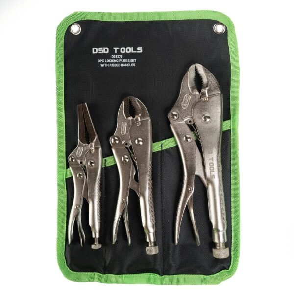 DSD TOOLS 3pc Locking Pliers Set With Ribbed Handles DS1270