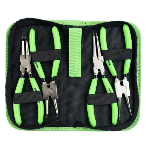 DSD TOOLS 4pc 7" Ni-Fe Finish Circlip Pliers Set In Zip Case DS1276