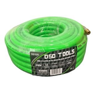 DSD TOOLS 8MM X 15 MTRS HI VIS QUICK RELEASE AIR HOSE 15 BAR DS1529