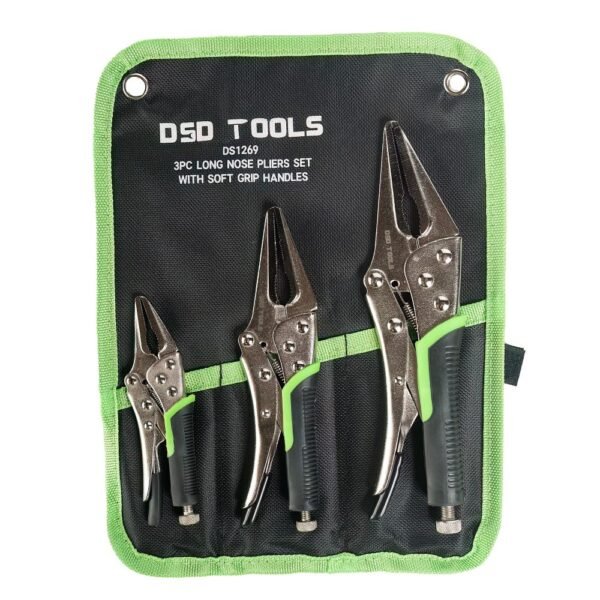 DSD TOOLS 3pc Long Nose Pliers Set With Soft Grip Handles DS1269