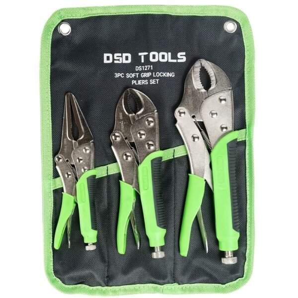 DSD TOOLS 3pc Soft Grip Locking Pliers Set DS1271