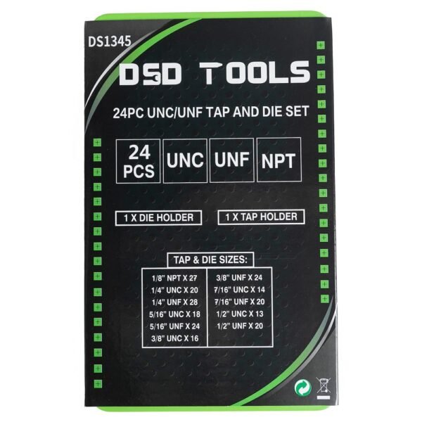 DSD TOOLS 24pc Unc/Unf Tap & Die Set DS1345 - Image 5