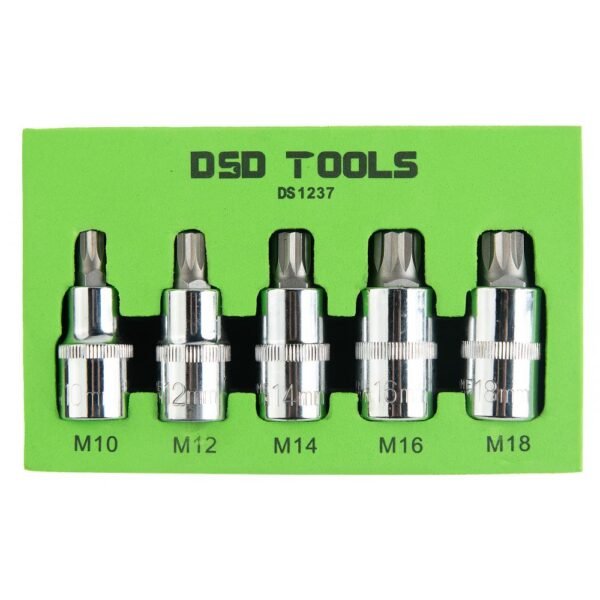 DSD TOOLS 5pc 1/2" Dr Triple Square Bit Socket Set DS1237