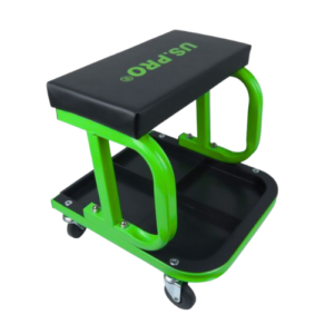 US PRO TOOLS MECHANICS ROLLING STOOL IN GREEN/BLACK 5027