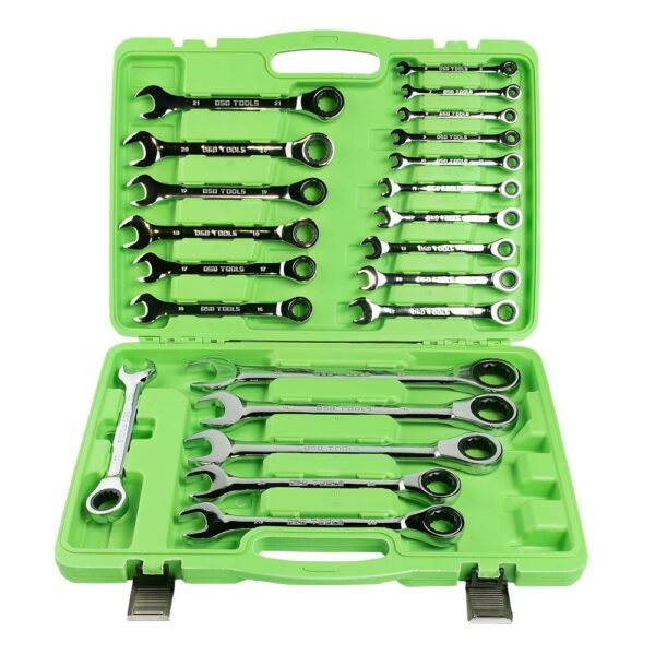 DSD TOOLS 22pc Metric Gear Ratchet Combination Wrench Set DS1059