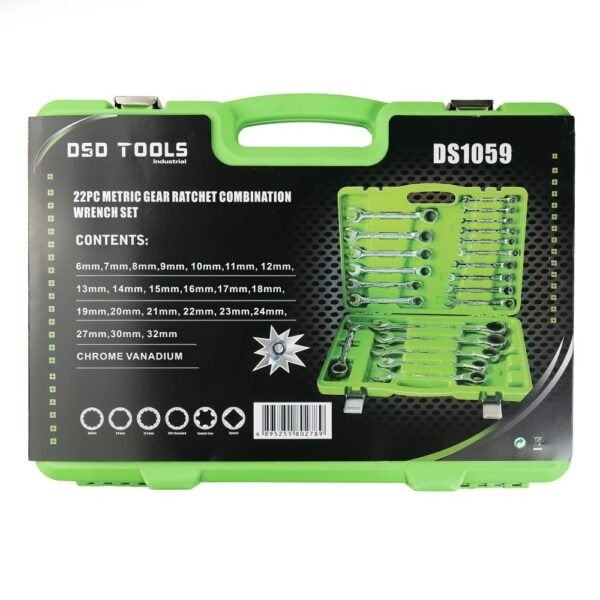 DSD TOOLS 22pc Metric Gear Ratchet Combination Wrench Set DS1059 - Image 6