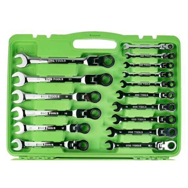 DSD TOOLS 22pc Metric Flexi Gear Ratchet Combination Wrench Set DS1060 - Image 4