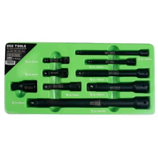 DSD TOOLS 9pc Impact Extension Bar Set 1/4" 3/8" 1/2" DS1121 - Image 2