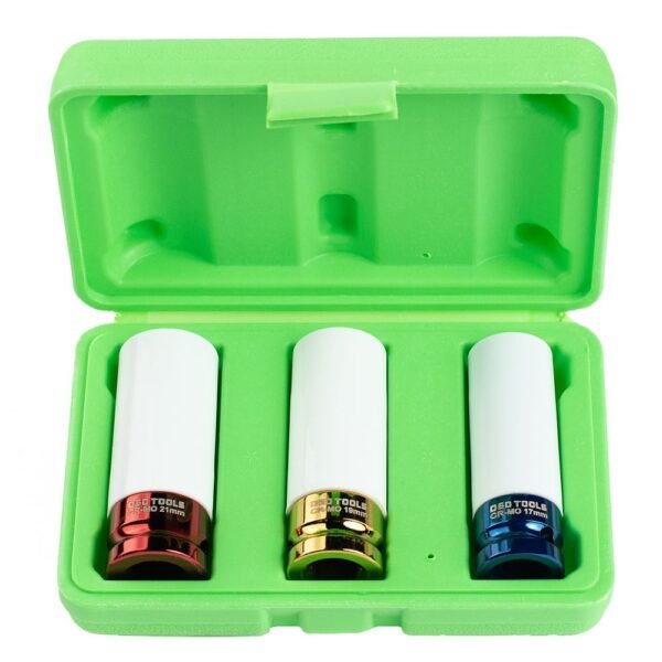 DSD TOOLS 3pc 1/2" DR Deep Impact Sockets For Alloy Wheels DS1127