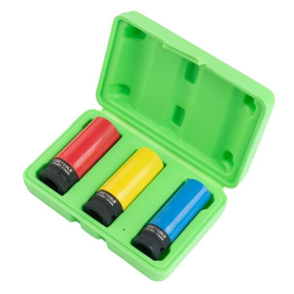 DSD TOOLS 3pc 1/2" DR Deep Impact Sockets For Alloy Wheels DS1186 - Image 2