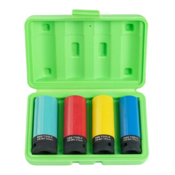 DSD TOOLS 4pc 1/2" DR Deep Impact Sockets For Alloy Wheels DS1187