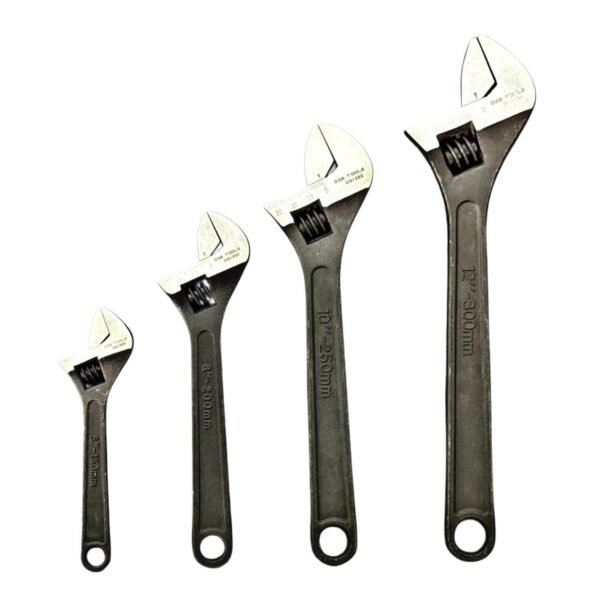 DSD TOOLS 4pc Adjustable Wrench Set Black Finish DS1282 - Image 2