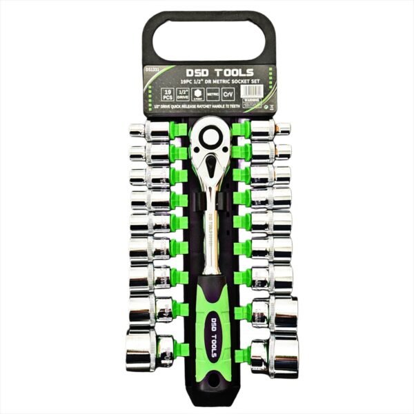 DSD TOOLS 19Pc 1/2" DR 6PT Sockets set Metric 8-32mm DS1331