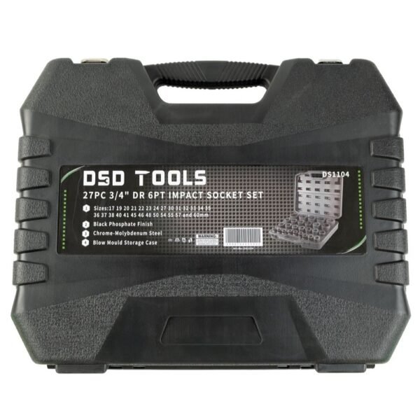 DSD TOOLS 27pc 3/4" DR 6PT  Impact Socket Set DS1104 - Image 4