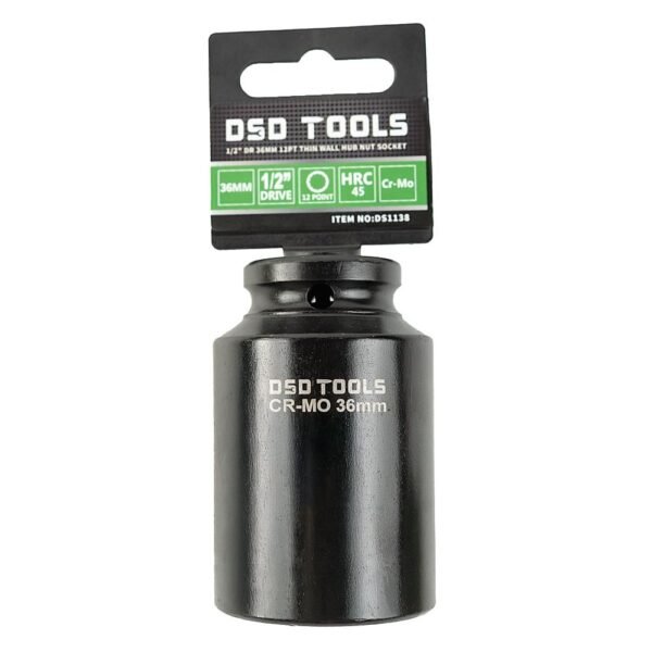 DSD TOOLS 36mm Hub Nut Socket - 12 Point 1/2" Drive DS1138