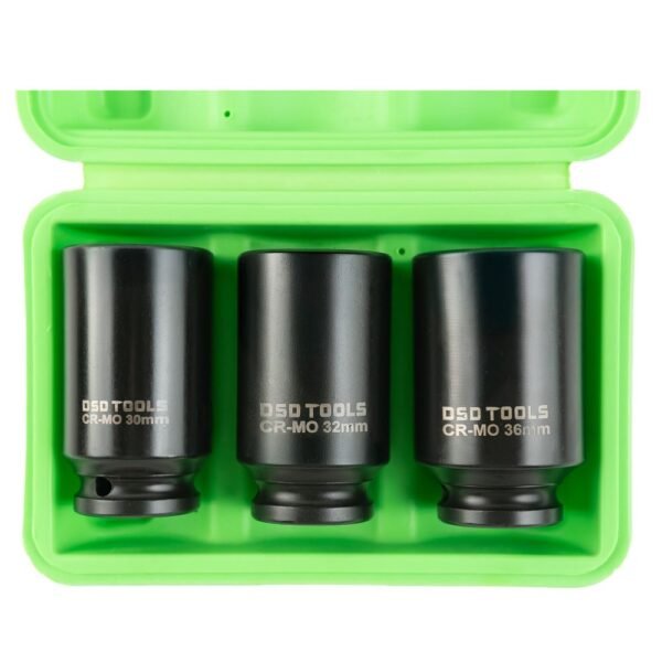 DSD TOOLS 3pc 1/2" DR 12PT Deep Impact Hub Nut Sockets DS1147 - Image 3