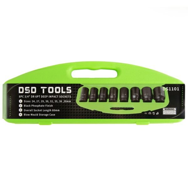 DSD TOOLS 8pc 3/4" DR 6PT Deep Impact Sockets Metric DS1101 - Image 4