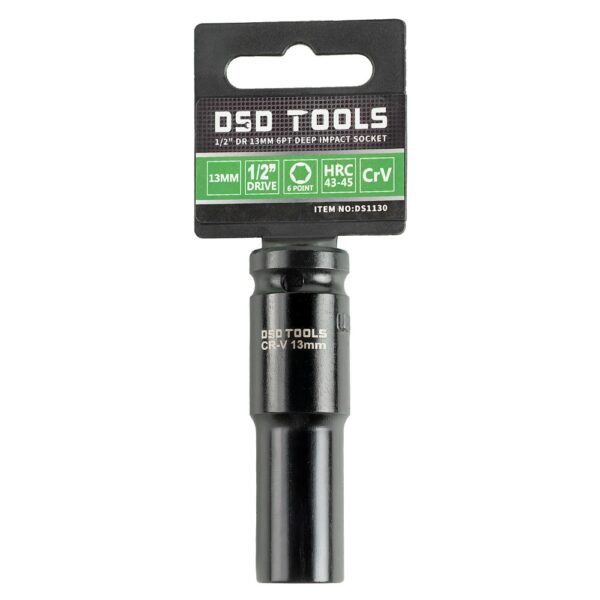 DSD TOOLS 1/2" Dr 13mm 6pt Deep Impact Socket DS1130