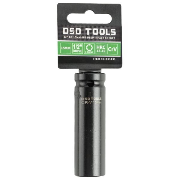 DSD TOOLS 1/2" Dr 15mm 6Pt Deep Impact Socket DS1131