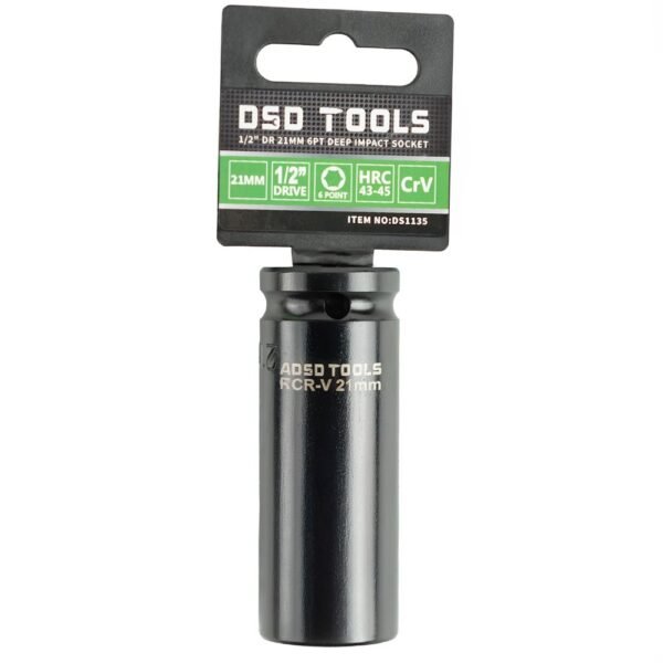 DSD TOOLS 1/2" DR 21mm 6PT Deep Impact Socket DS1135