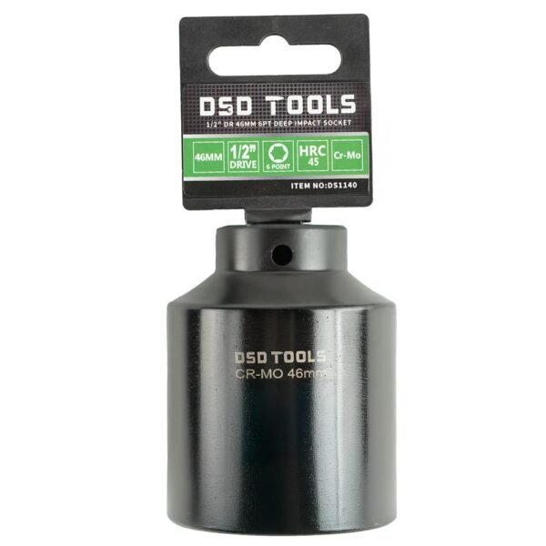 DSD TOOLS 46mm x 1/2" DR Deep Impact Socket 6PT 79mm Long DS1140