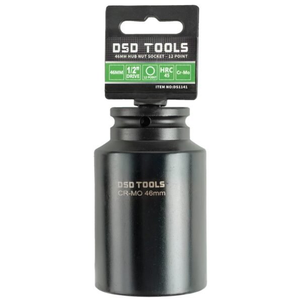 DSD TOOLS 46mm Hub Nut Socket - 12 Point 1/2" DR 100mm Long DS1141