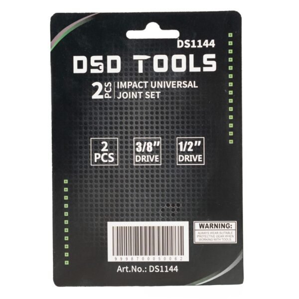 DSD TOOLS 2pc Impact Universal Joint Set 3/8" & 1/2" Drives DS1144 - Image 3