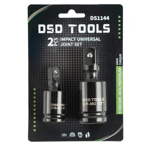 DSD TOOLS 2pc Impact Universal Joint Set 3/8" & 1/2" Drives DS1144 - Image 2