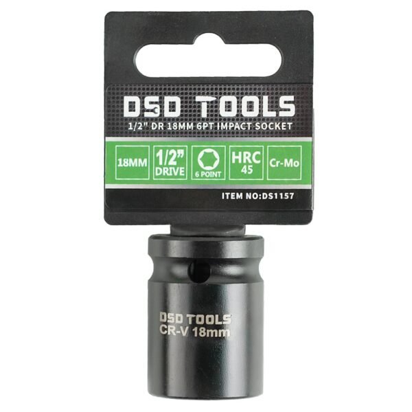 DSD TOOLS 1/2" DR 18mm 6PT Impact Socket Euro Style DS1157