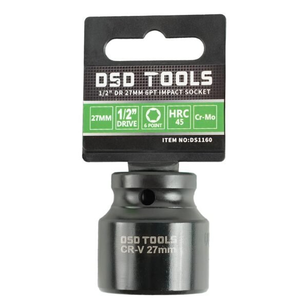 DSD TOOLS 1/2" DR 27mm 6PT Impact Socket Euro Style DS1160
