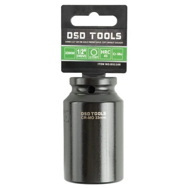 DSD TOOLS 33mm 1/2" DR VW Golf Front Axle 12PT Impact Socket DS1166