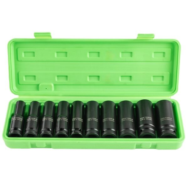 DSD TOOLS 10pc 1/2" DR Deep Impact Sockets Metric DS1171