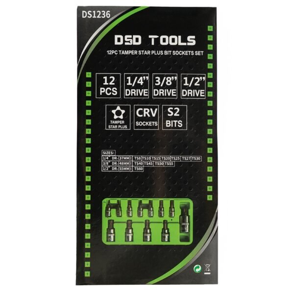 DSD TOOLS 12pc Tamper Star Plus Bit Sockets Set DS1236 - Image 5