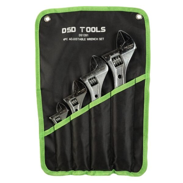 DSD TOOLS 4pc Adjustable Wrench Set - 6" 8" 10" 12" DS1281 - Image 3
