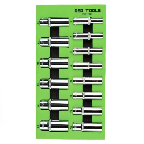 DSD TOOLS 14pc 3/8" Dr Deep Sockets 8-21mm DS1300