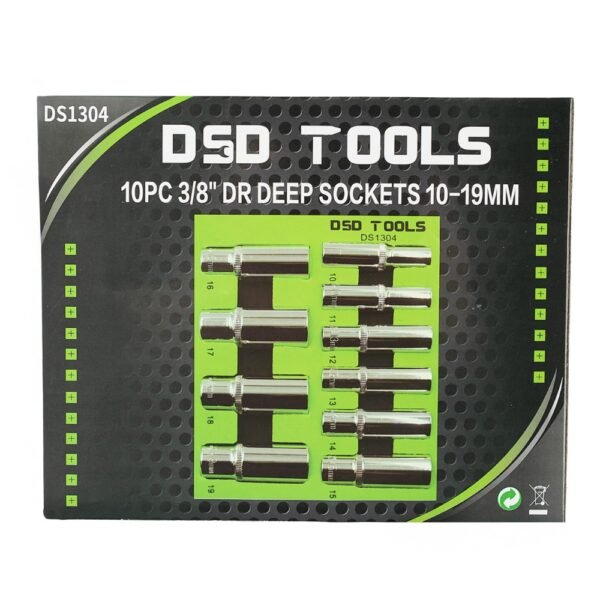 DSD TOOLS 10pc 3/8" DR Deep Sockets 10-19mm DS1304 - Image 2