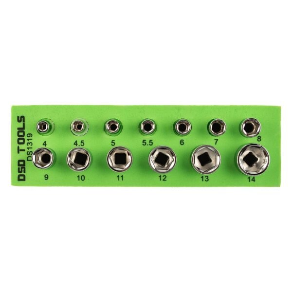 DSD TOOLS 13pc 1/4 DR Shallow Sockets 4-14mm DS1319