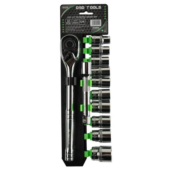 DSD TOOLS 12pc 1/2" DR Metric Socket Set 10 - 21mm DS1330