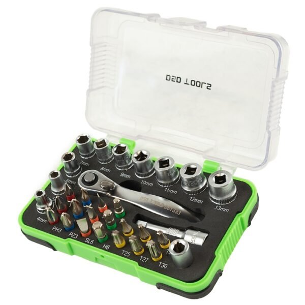 DSD TOOLS 31pc 1/4" DR Socket & Bit Set DS1333 - Image 2