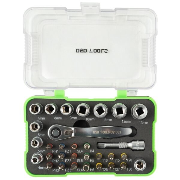 DSD TOOLS 31pc 1/4" DR Socket & Bit Set DS1333 - Image 3