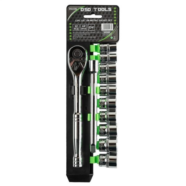 DSD TOOLS 12pc 3/8" DR Metric Socket Set 10 - 19mm DS1338