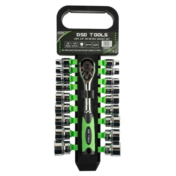 DSD TOOLS 19pc 3/8" DR Socket Set Metric 6-24mm 6PT DS1339