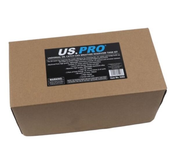 US PRO TOOLS UNIVERSAL OIL CATCH CAN BREATHER RESERVOIR TANK KIT - 300ML 5262 - Image 2