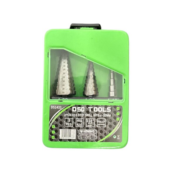 DSD TOOLS 3PCS HSS STEP DRILL BITS 4-32MM DS1433