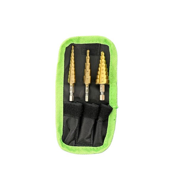 DSD TOOLS 3PCS HSS STEP DRILL TITANIUM COATED HEX SHANK DS1432