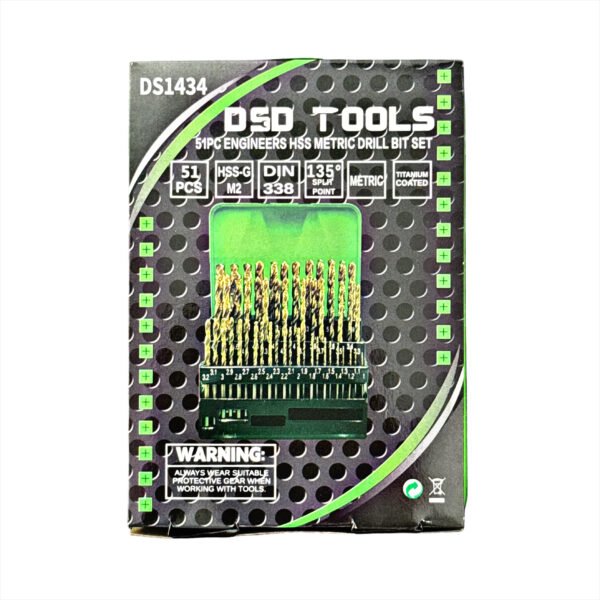DSD TOOLS 51PC ENGINEERS HSS METRIC DRILL BIT SET 1MM – 6MM DS1434 - Image 3