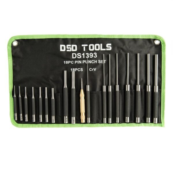 DSD TOOLS 18PC PIN PUNCH SET with Automatic Centre Punch 125mm DS1393